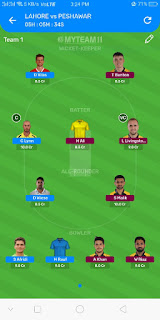 LAH versus PES, PSL Dream11 Prediction Today